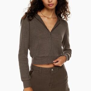 Aritzia TNA waffle zip hoodie